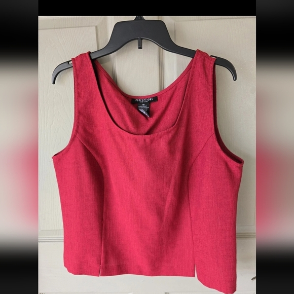 Perceptions 3 Piece Pant Suit Sz 18 Red Black Long Sleeve Embroidered Career New - Picture 11 of 12